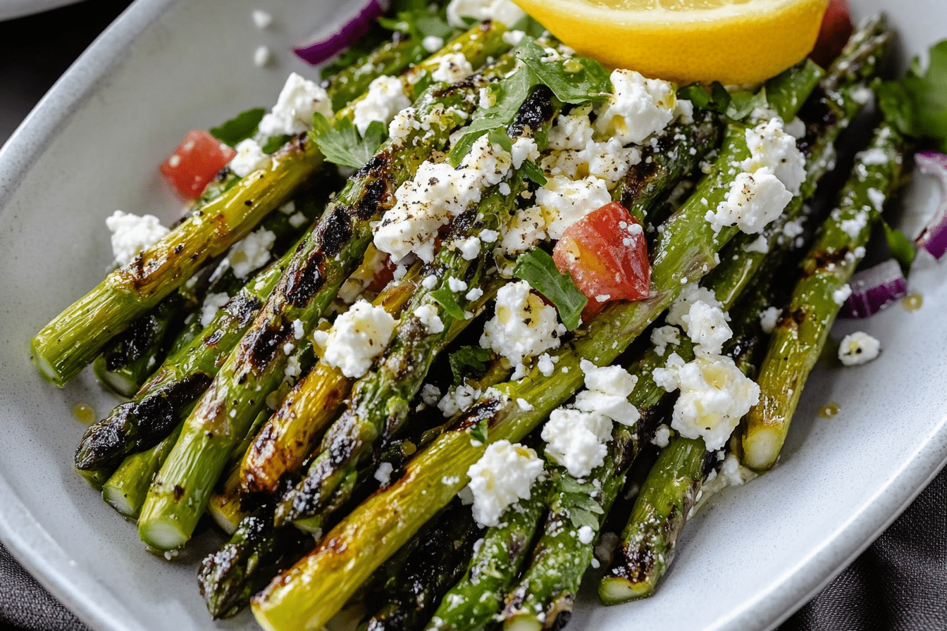 Grilled Asparagus Salad with Lemon & Feta
