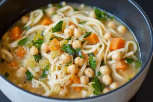 Vegan Chickpea Noodle Soup