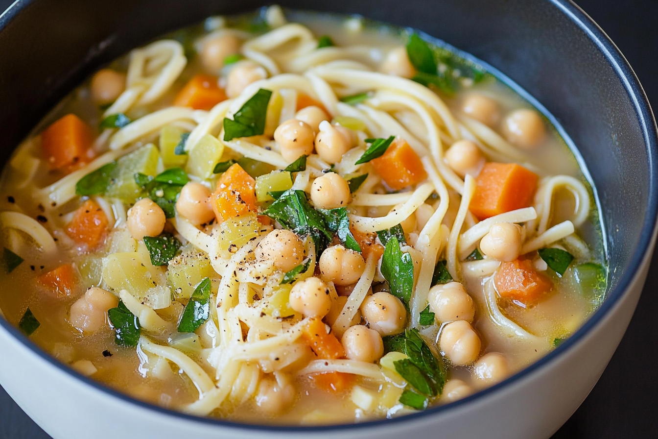 Vegan Chickpea Noodle Soup