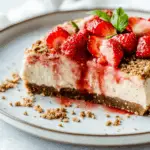 Gluten Free & Vegan Strawberry Cheesecake (with Oat Milk)
