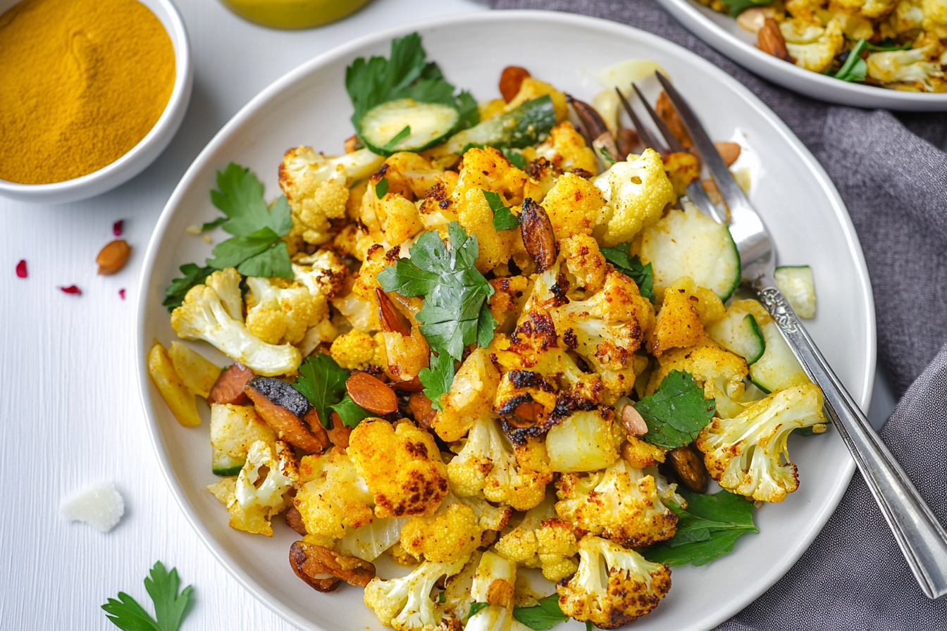 Turmeric Roasted Cauliflower Salad