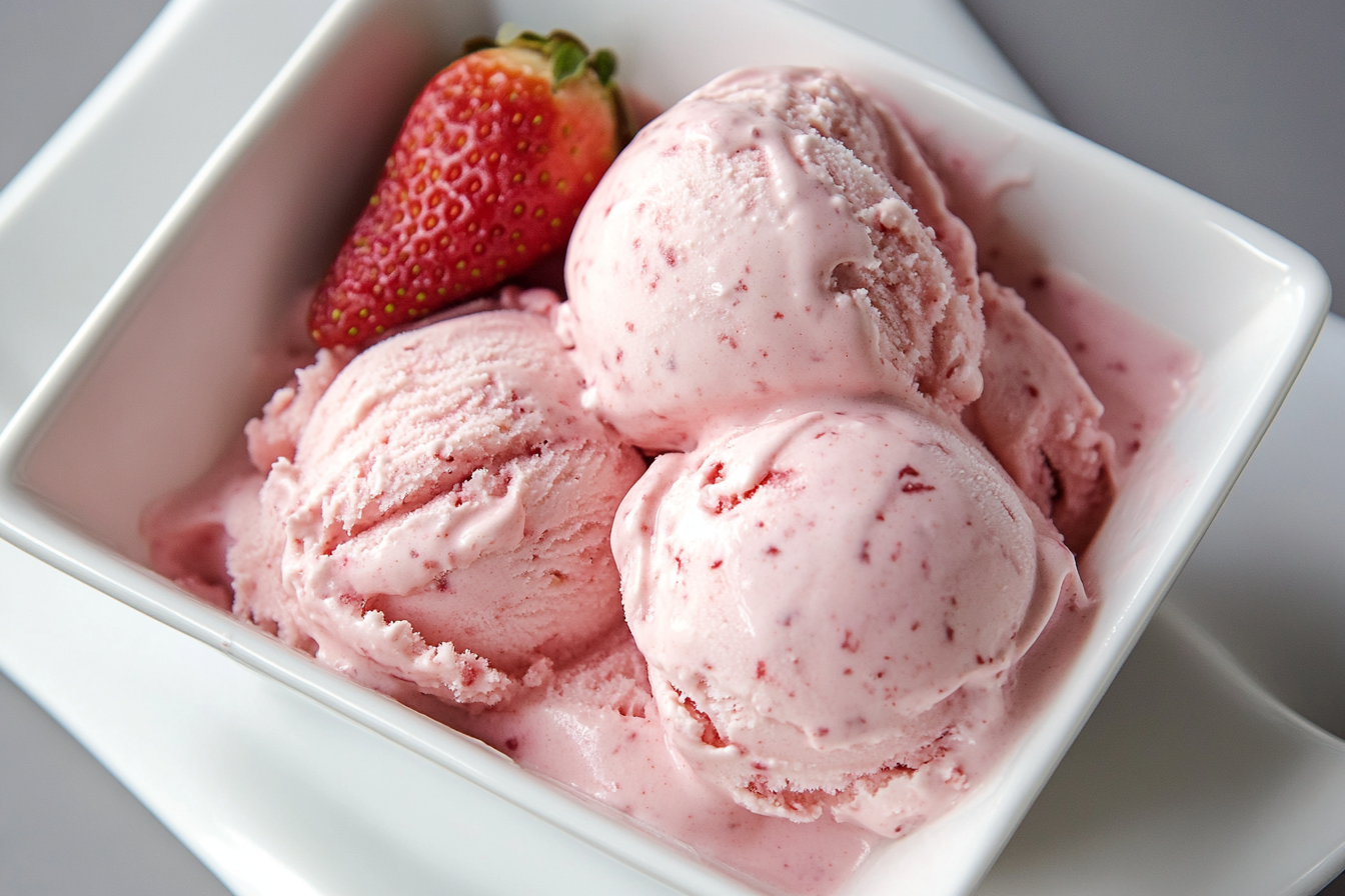 No Churn Strawberry Ice Cream