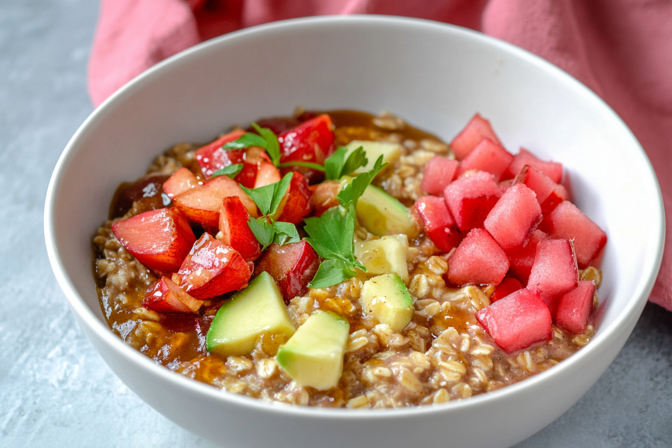 Sweet Maple Rhubarb Oatmeal