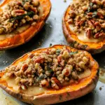 Twice Baked Sweet Potatoes with Pecan Streusel