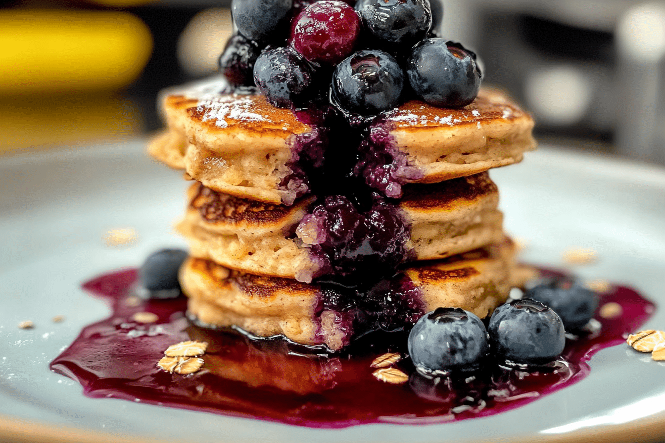 Blueberry Oatmeal Pancakes