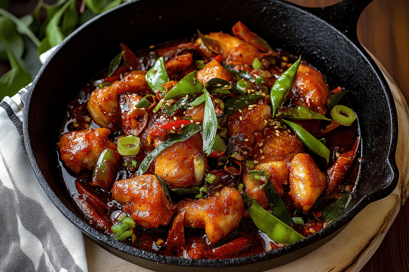 Cast Iron Asian Inspired Spicy Fish
