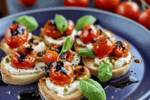 Ricotta Bruschetta with Roasted Tomatoes