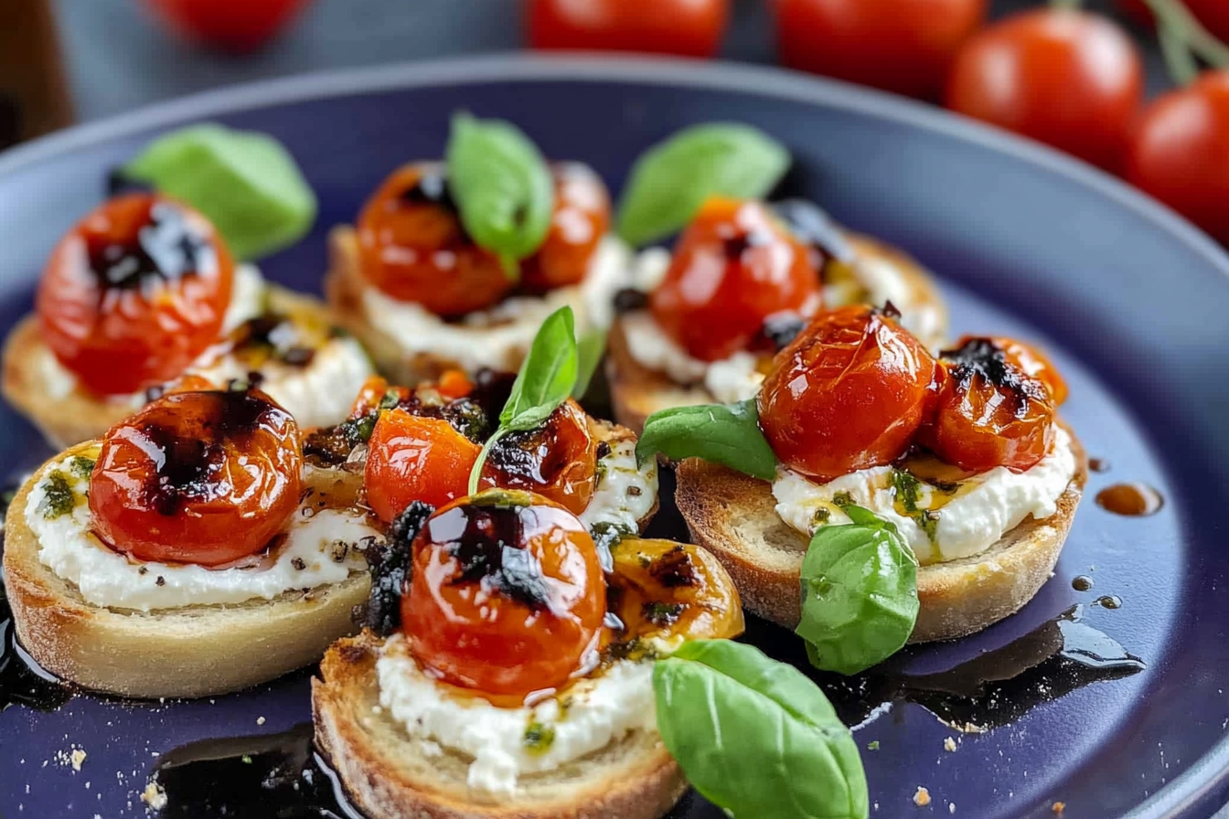 Ricotta Bruschetta with Roasted Tomatoes