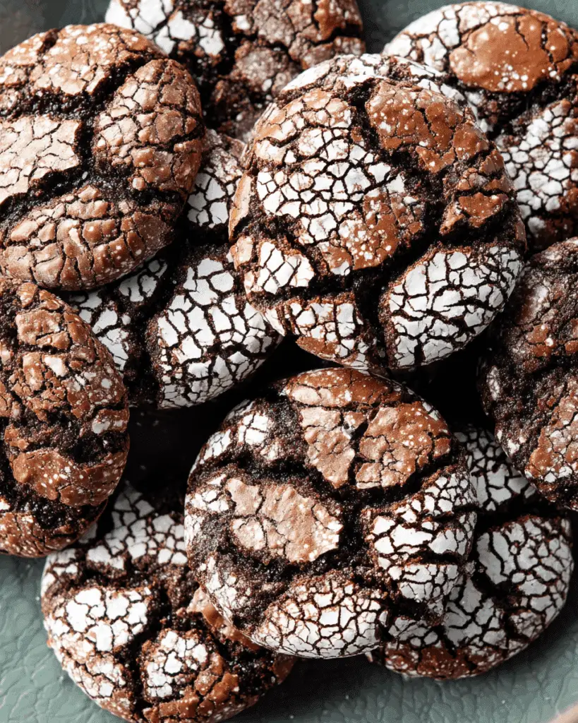 Double Chocolate Crinkle Cookies