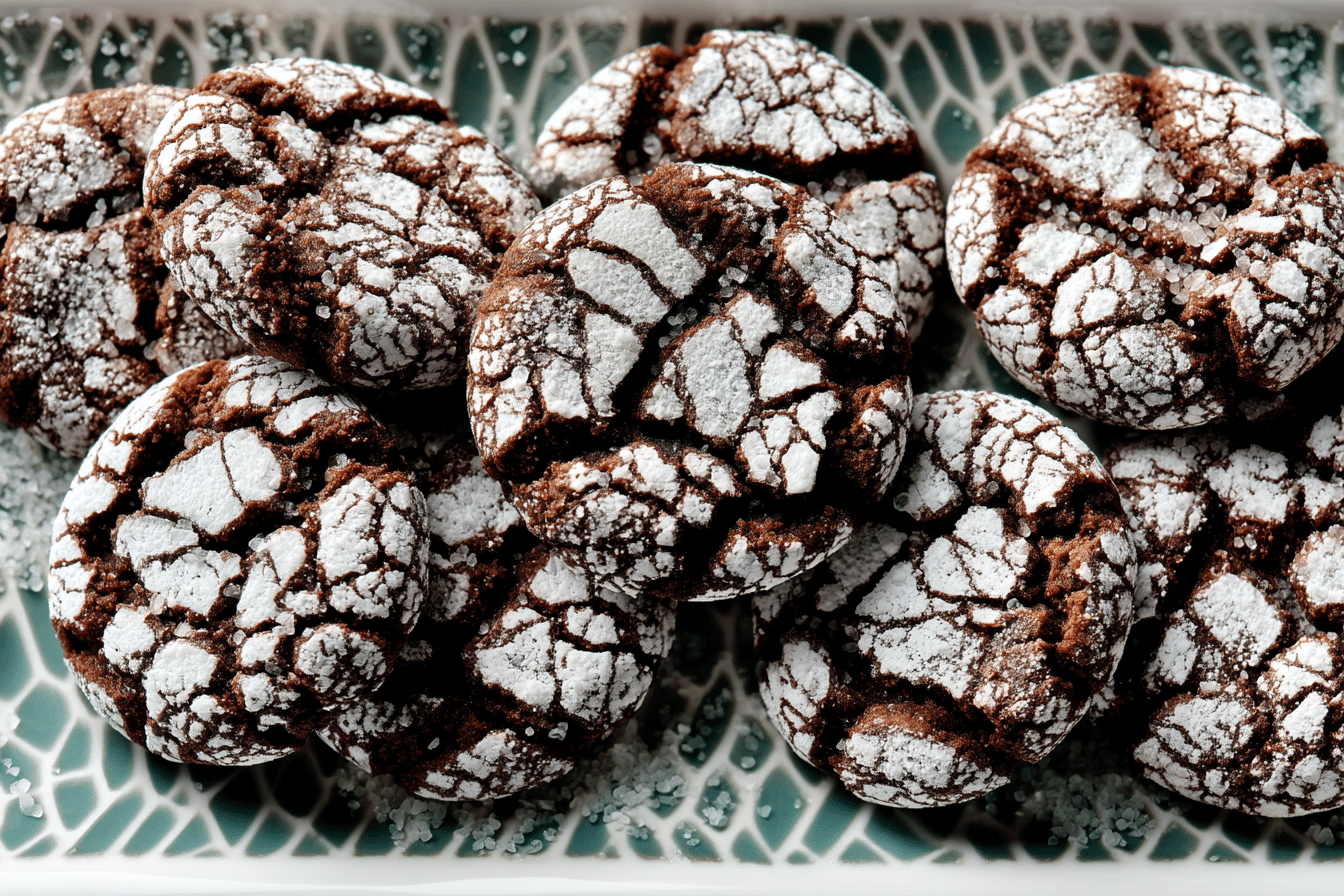 Double Chocolate Crinkle Cookies