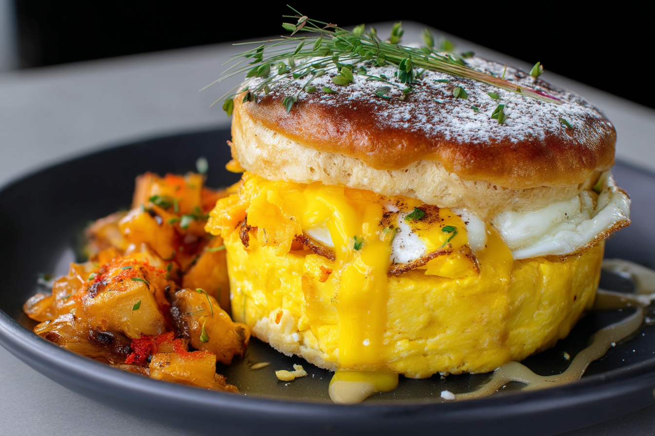 Soufflé Carbonara Breakfast Sammich