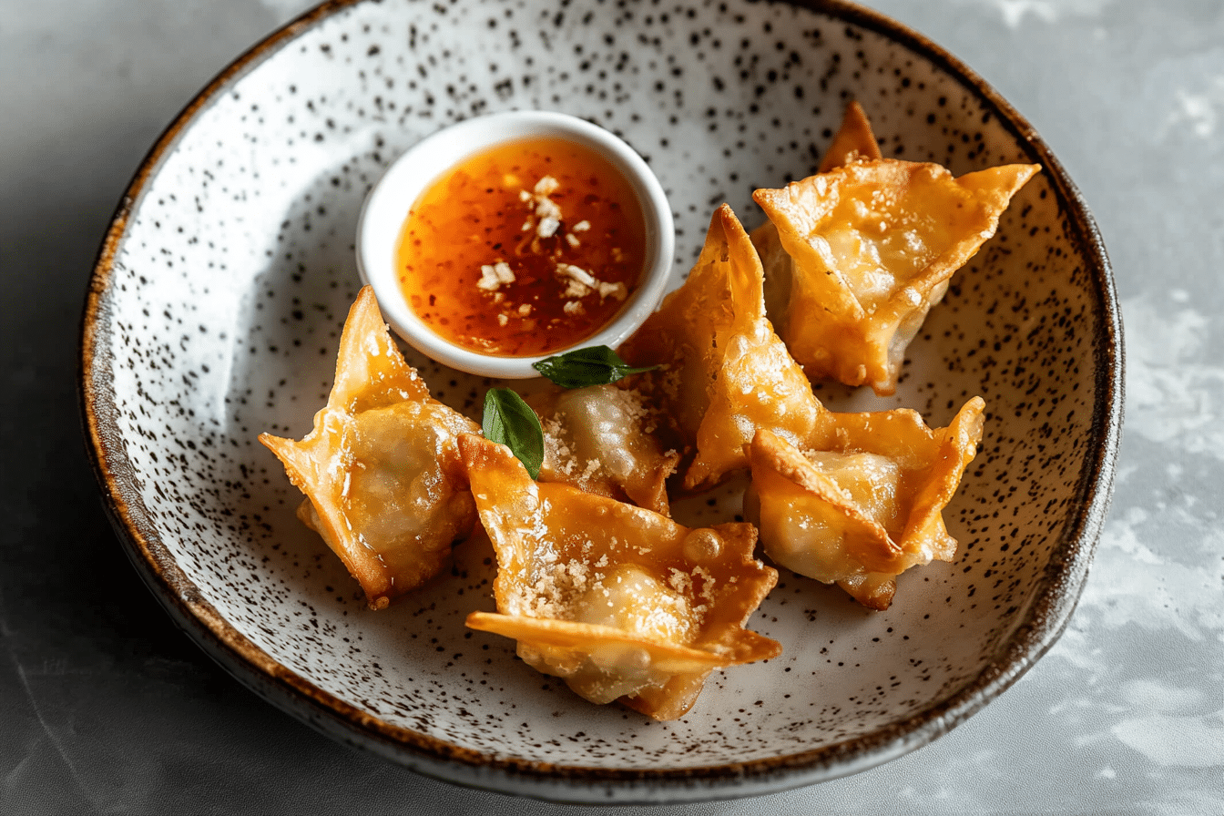 Crab Rangoons with Orange Sweet Chili Sauce
