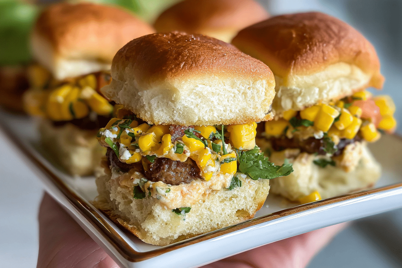 Street Corn Cheeseburger Sliders