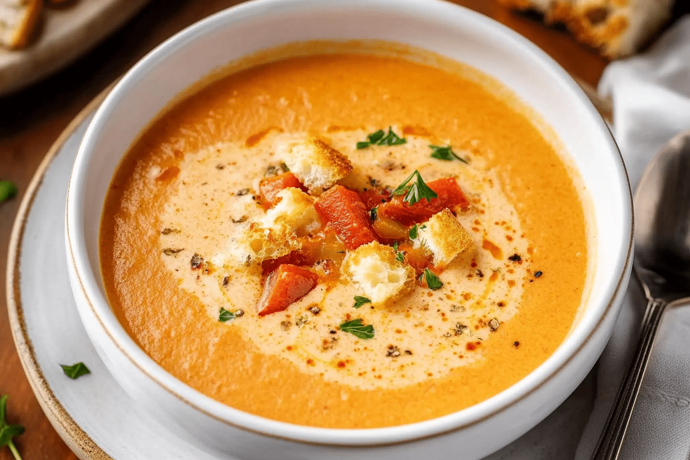 Roasted Red Pepper Gouda Soup