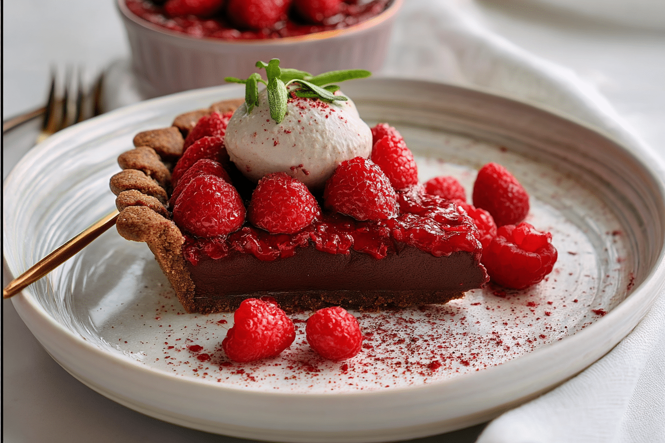 Raspberry Chocolate Mascarpone Pie