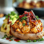 BBQ Chicken Stuffed Sweet Potatoes
