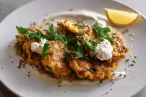 Artichoke Fritters with Whipped Goat Cheese