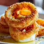 Mozzarella-Stuffed Onion Rings with Garlic Butter
