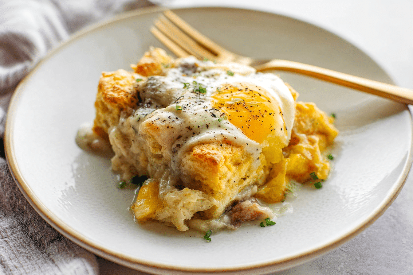 Biscuits and Gravy Egg Bake