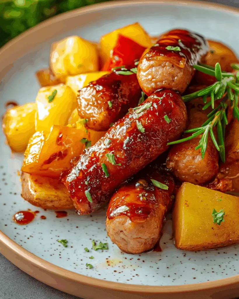 Sweet and Savory Glazed Sausage and Potatoes