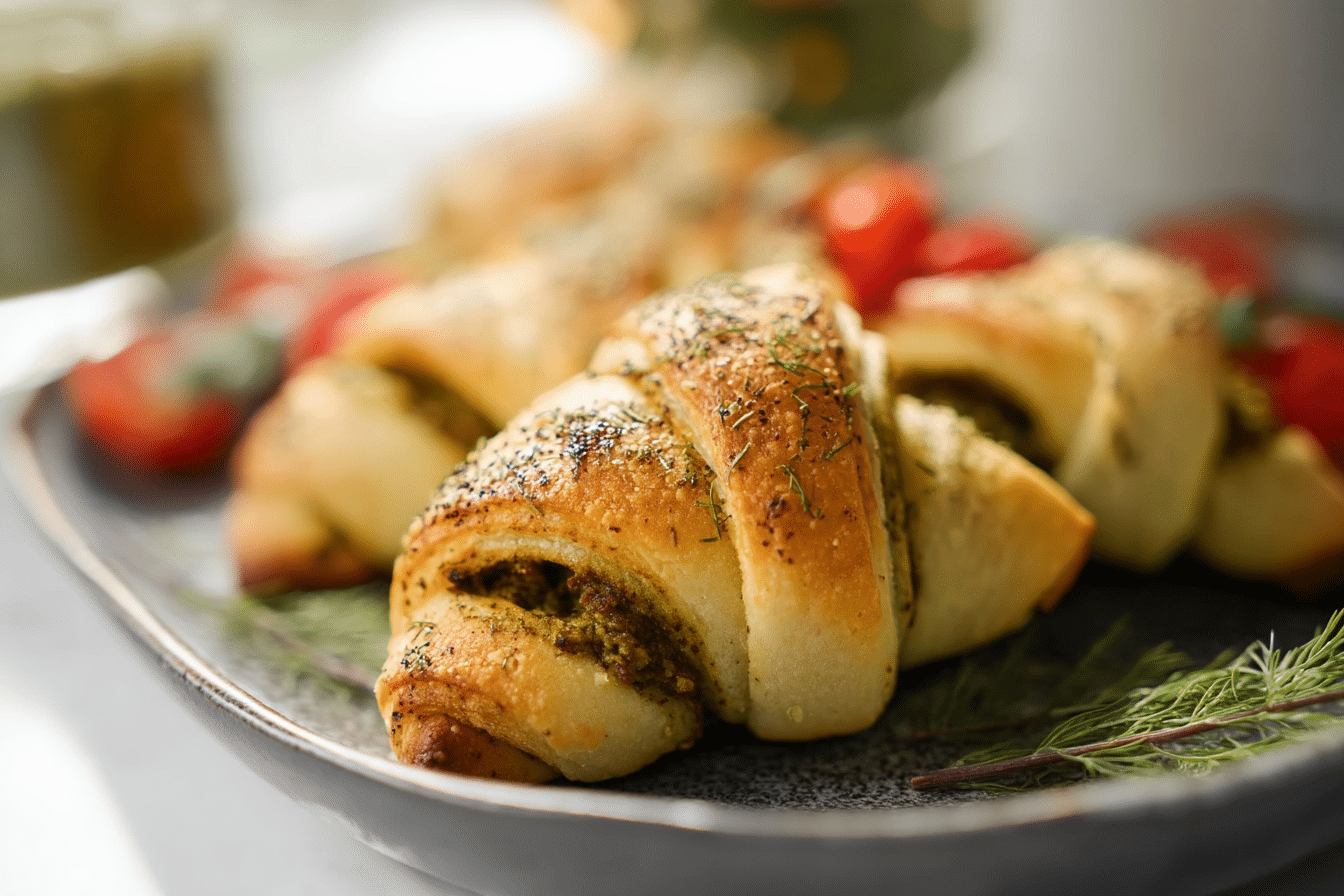 Festive Crescent Rolls with Pesto