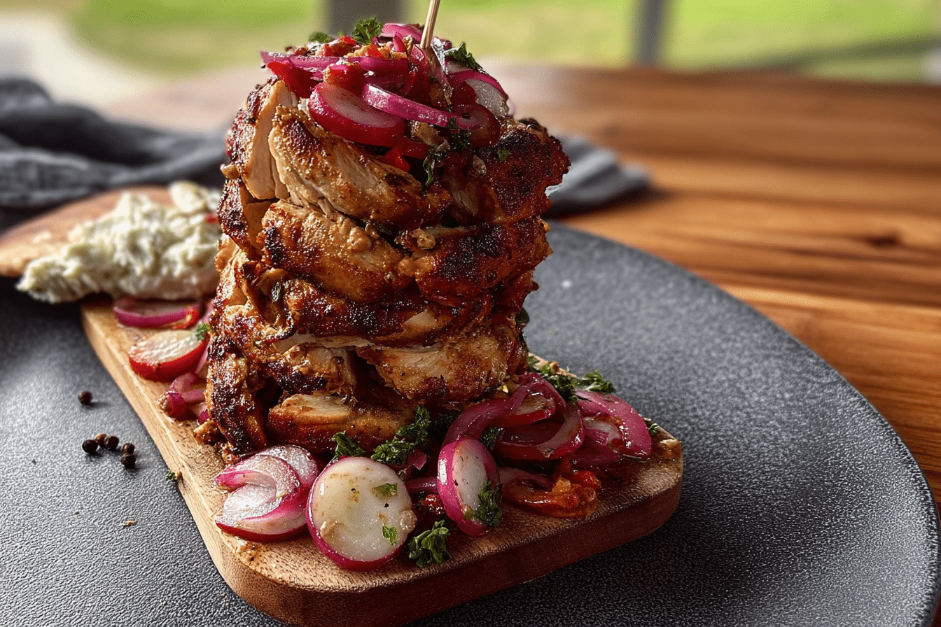 Chicken Shawarma Tower Baked in the Oven