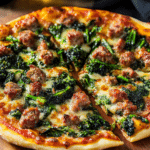 Turkey Sausage and Broccoli Rabe Pizza