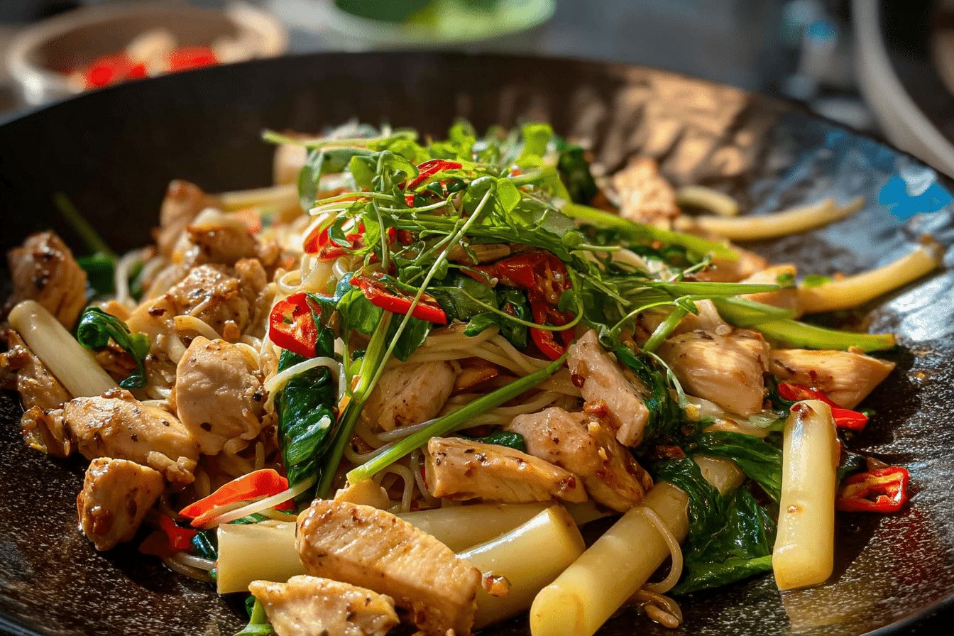 Quick Thai Chicken Stir Fry with Noodles