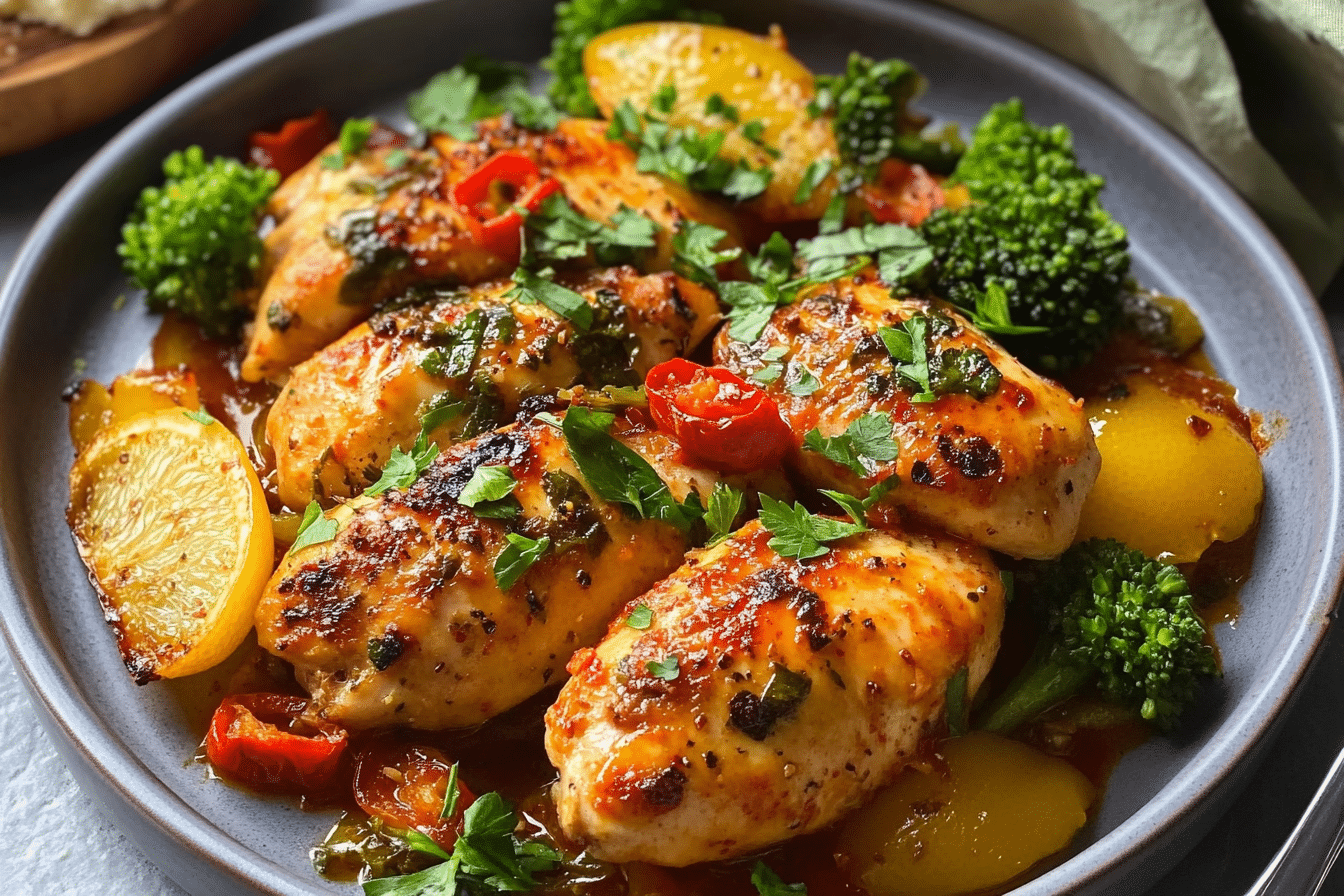 Roasted Red Pepper Lemon Chicken