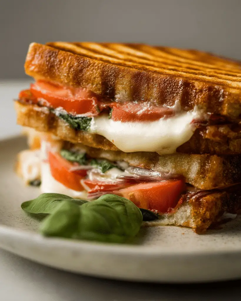 Tomato, Mozzarella, and Basil Panini