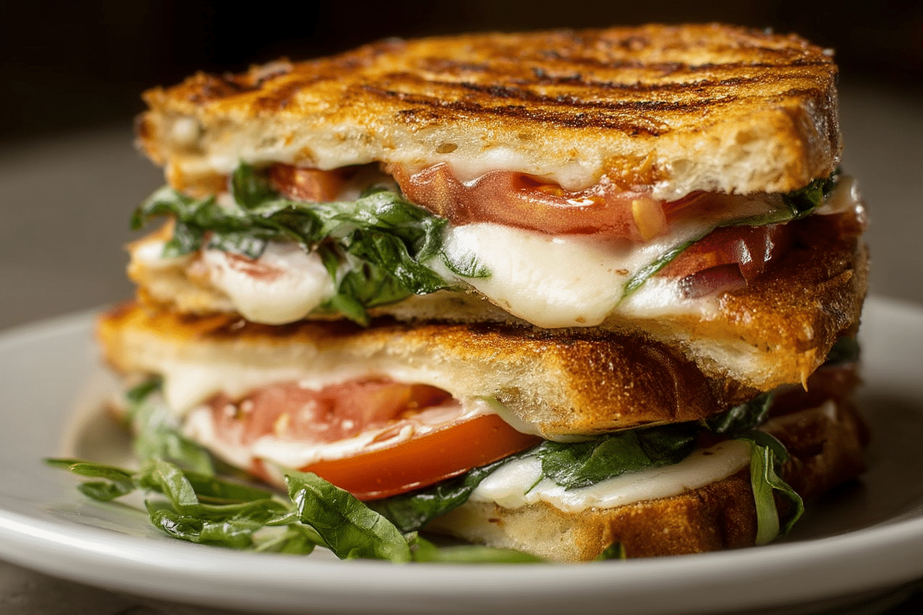 Tomato, Mozzarella, and Basil Panini