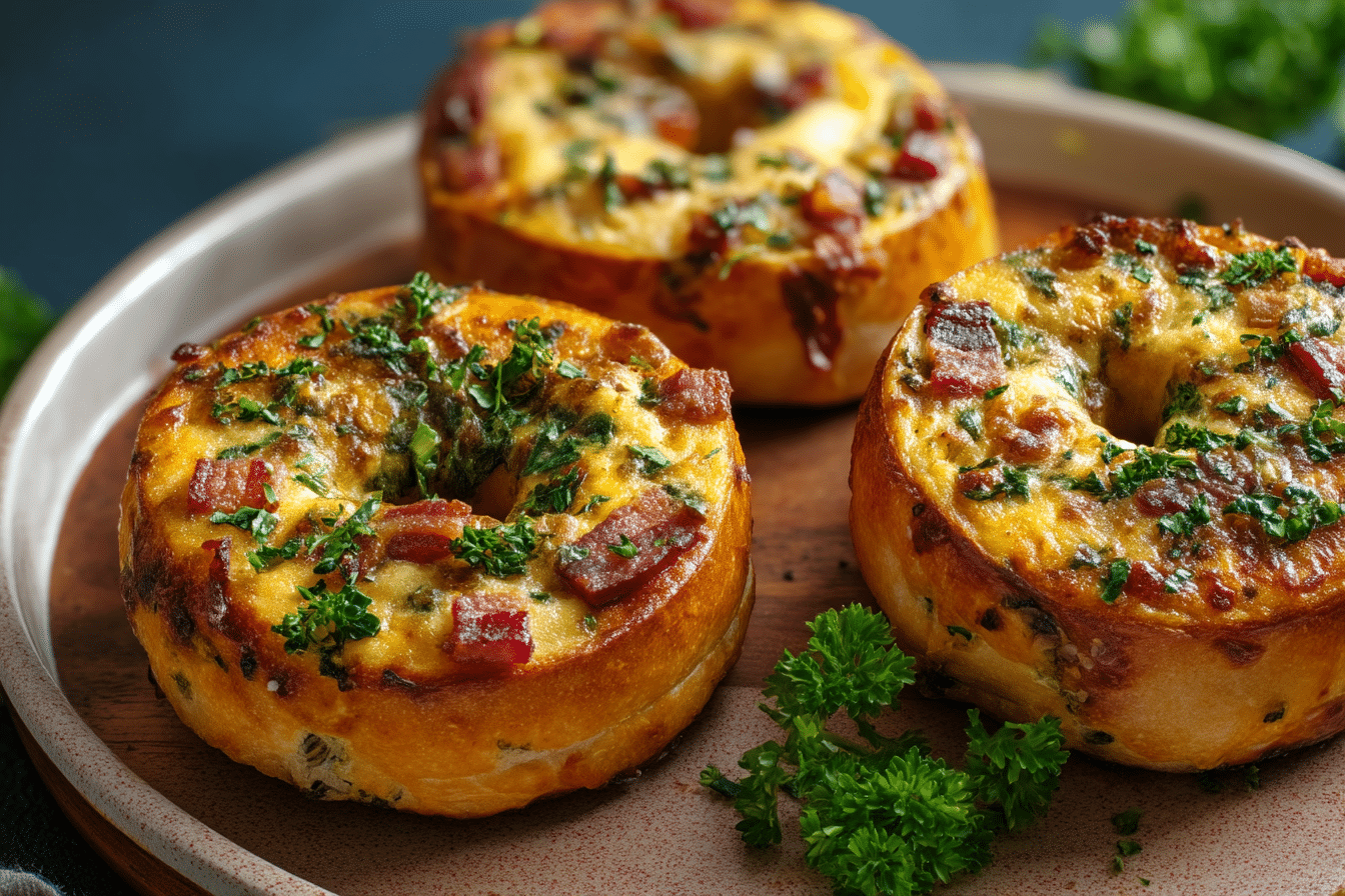 Quiche Stuffed Bagels