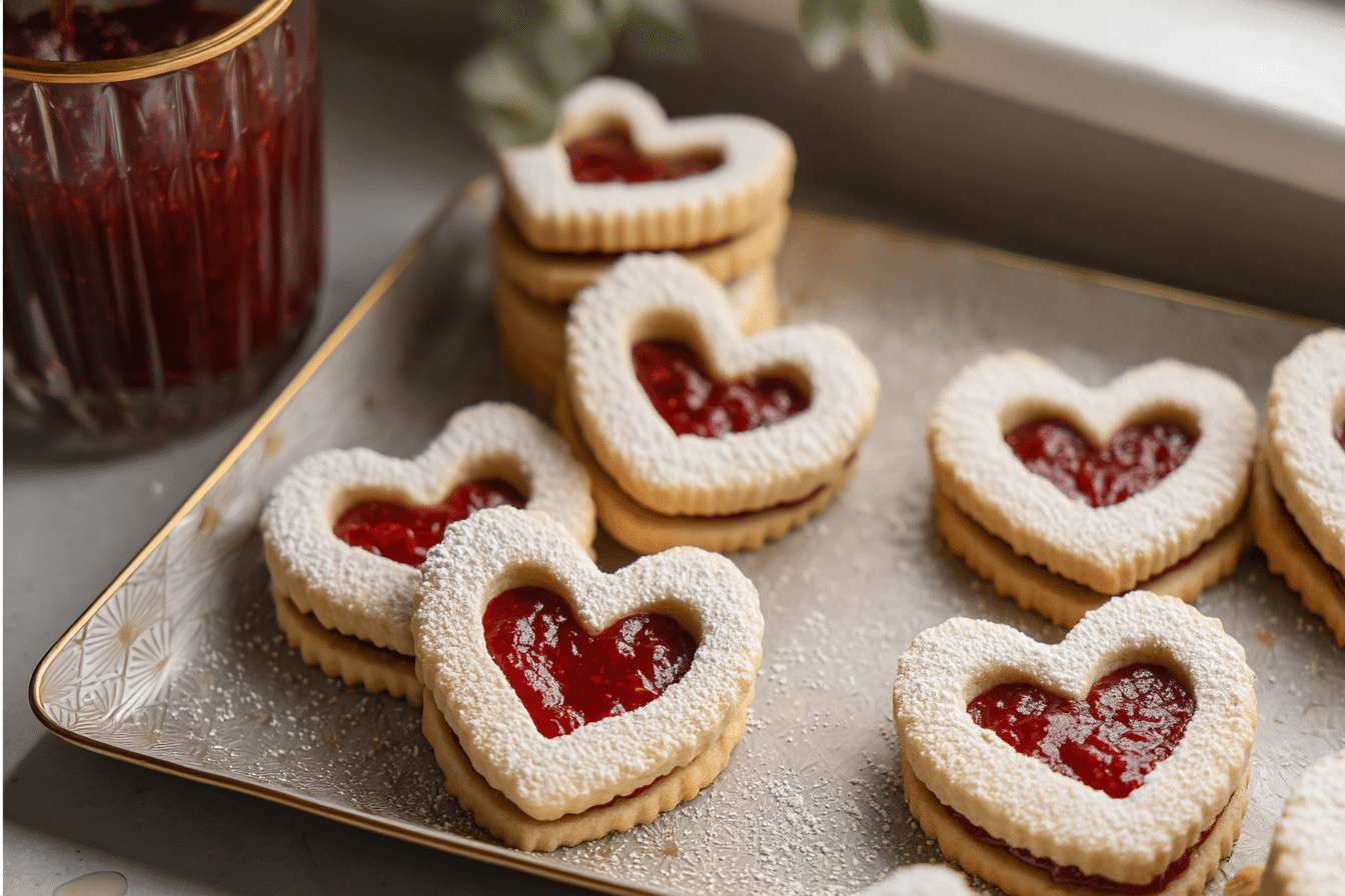 Sandwich Heart Cookies with Jam
