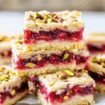 Pistachio Raspberry Shortbread Bars