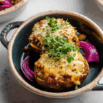 Garlic Stuffed Jacket Potatoes