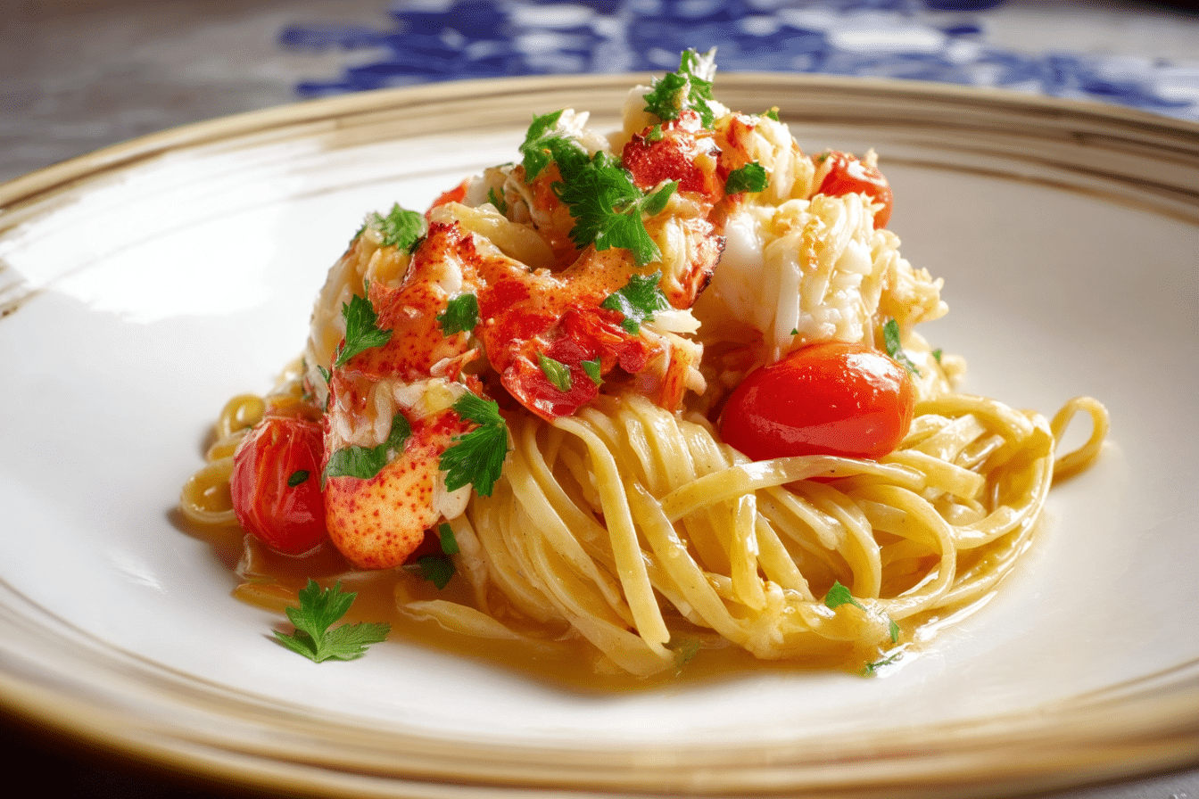 Buttered Lobster Pasta with Cherry Tomatoes