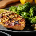 Grilled Lemon Garlic Chicken with Roasted Broccoli