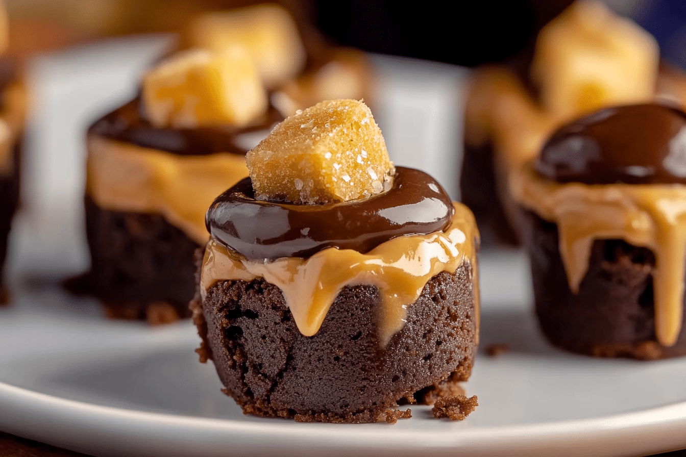Easy Snickers Brownie Bites