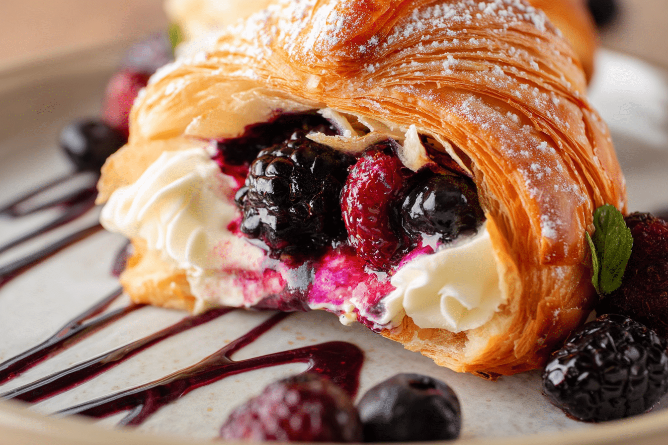 Berries and Cream Filled Croissants