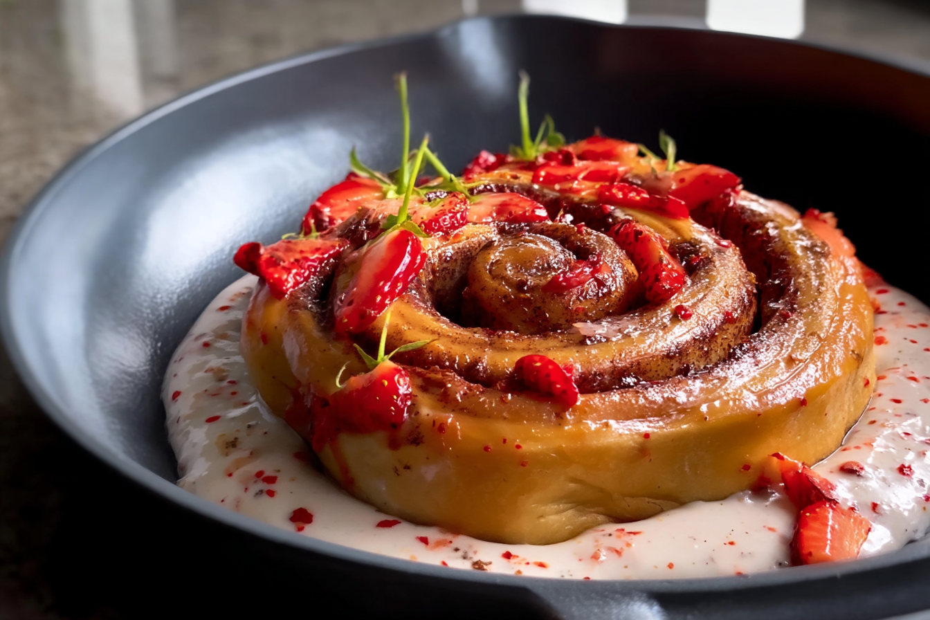 Giant Strawberry Cinnamon Roll