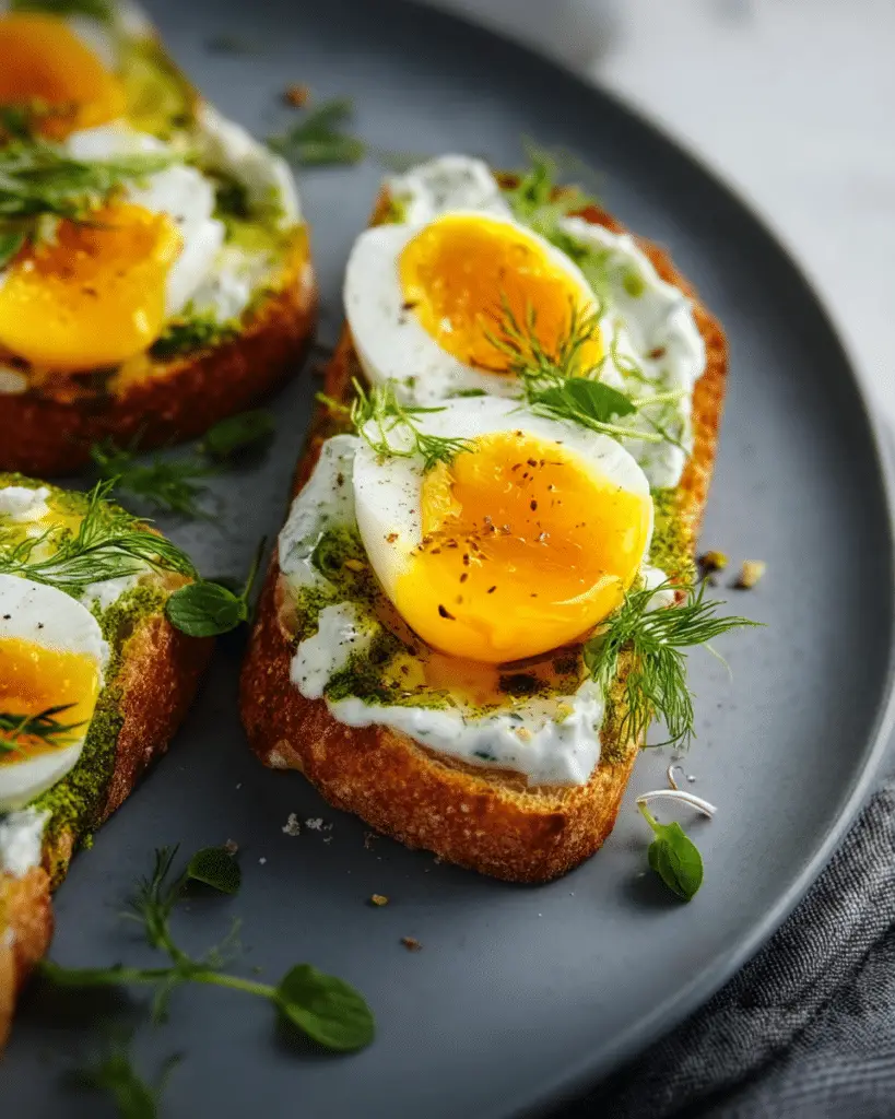 Smashed Egg Toast with Lemon Yogurt