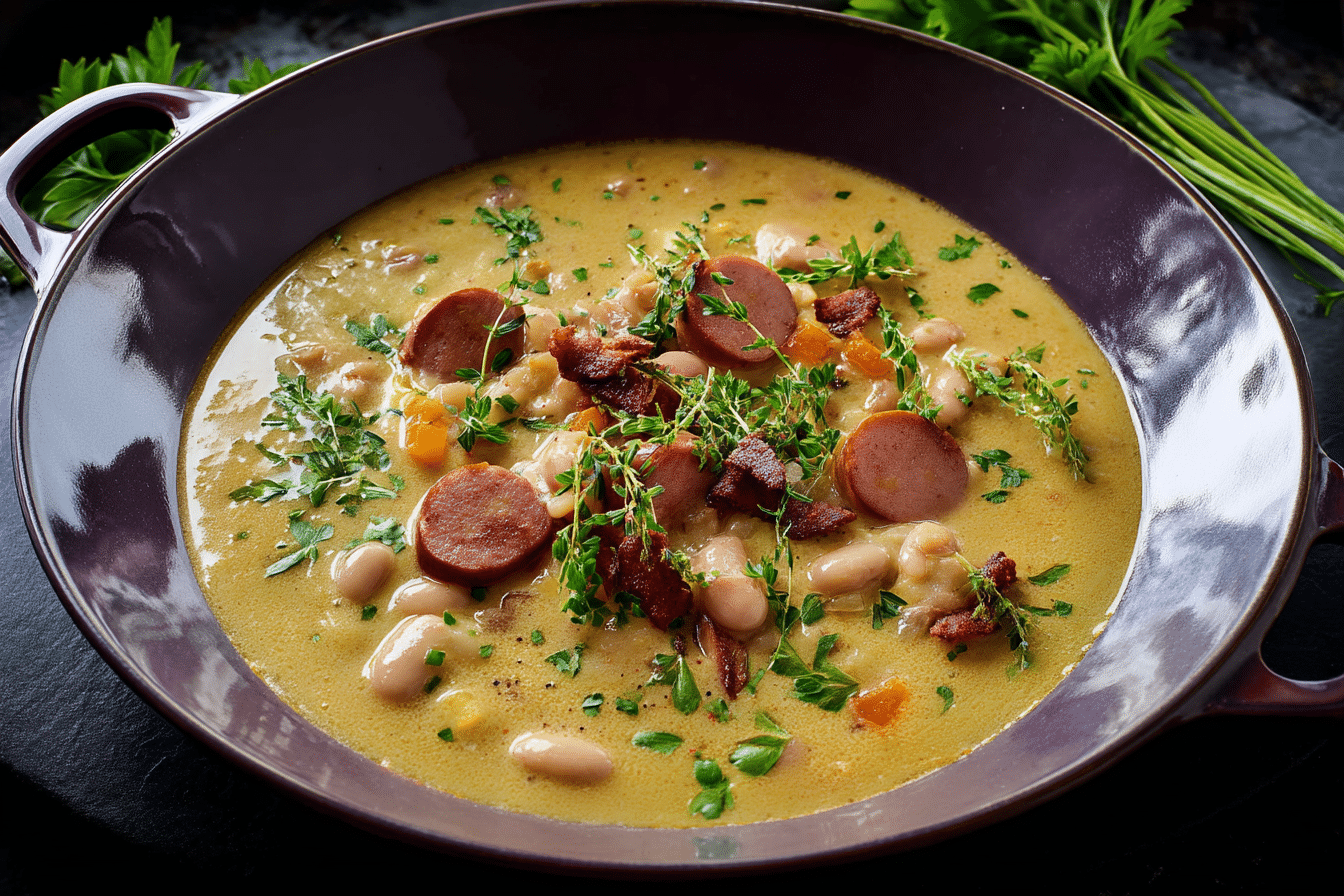 Creamy Bean Soup With Kielbasa