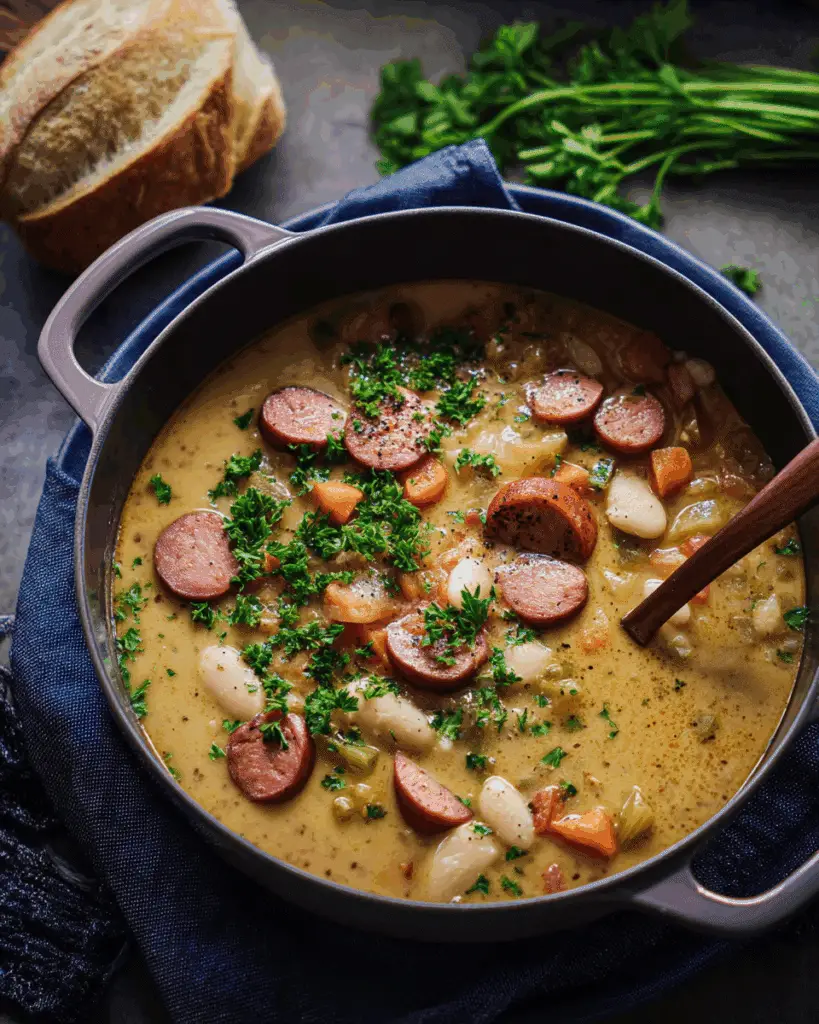 Creamy Bean Soup With Kielbasa