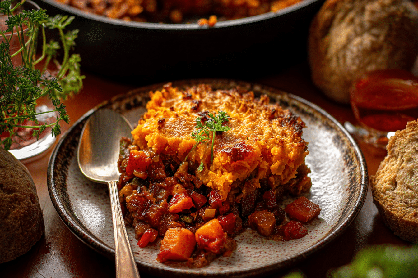 Vegan Butternut Squash Sweet Potato Shepherd’s Pie