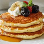 Fluffy Banana Cottage Cheese Pancakes