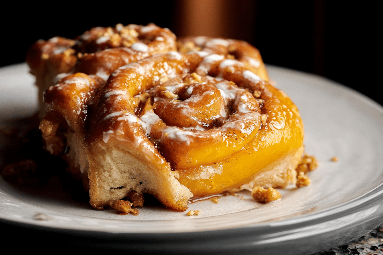 Peach Cobbler Cinnamon Rolls