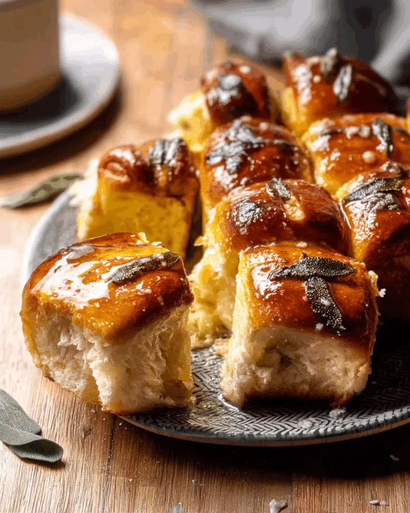 Salted Sage Honey Butter Brioche Rolls