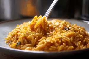 One-Pot Cheesy Brown Butter Pumpkin Orzo