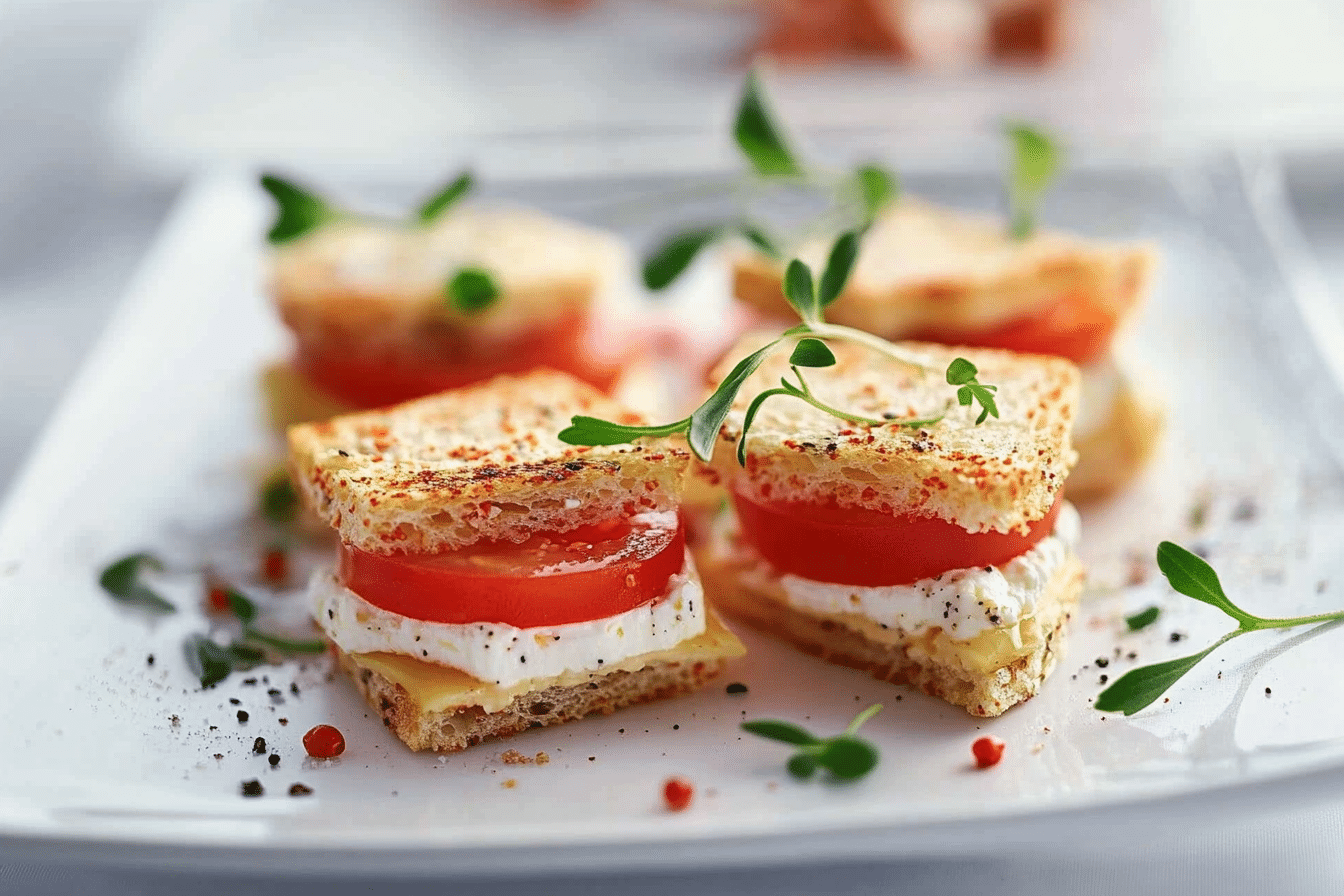 Tomato and Cream Cheese Sandwiches