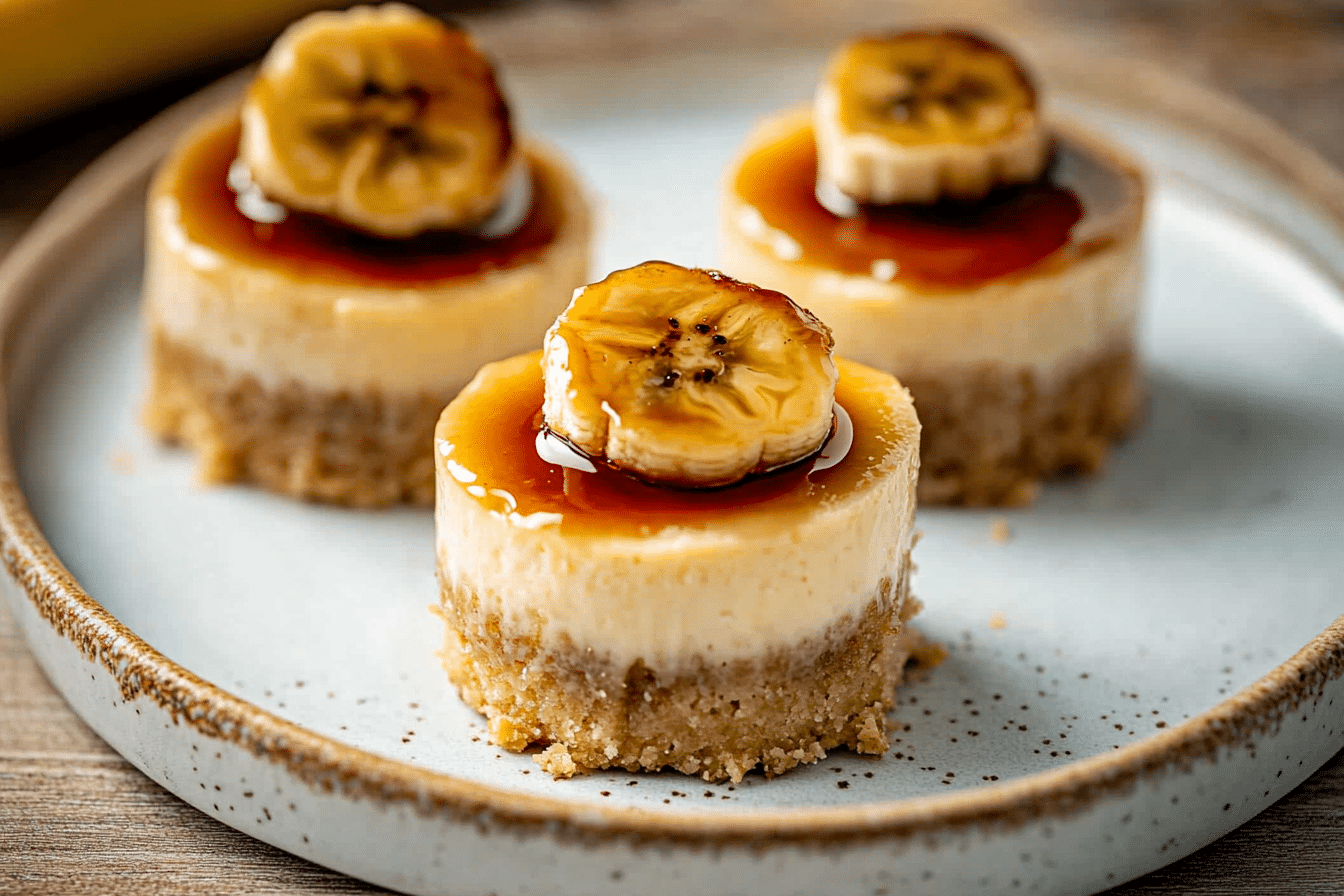 Mini Bananas Foster Cheesecakes
